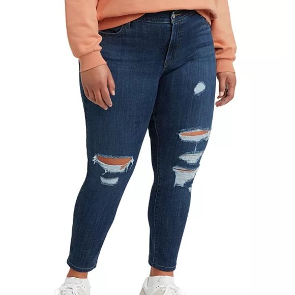 Levis 711 slim plus size distressed jeans NWT Size 24 - Picture 1 of 10